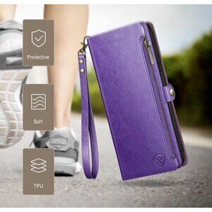 XcaseBar for Moto G Power Wallet case with Zipper Credit Card Holder �RF